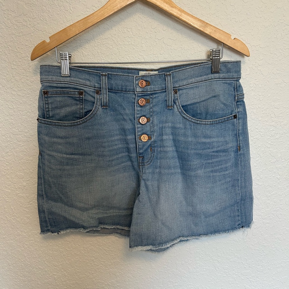 J Crew Women's Light Blue Denim Button Front Shorts